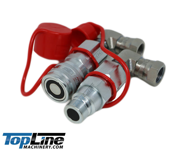 TL23E 1/2 NPT Flat Face Hydraulic Quick Coupler 1/2 body 90 deg. Elbow Bobcat