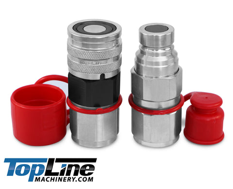 TL27 3/4" SAE Thread Flat Face High Flow Quick Connect Hydraulic Coupler 5/8" body size for Bobcat Skid Steer Loaders