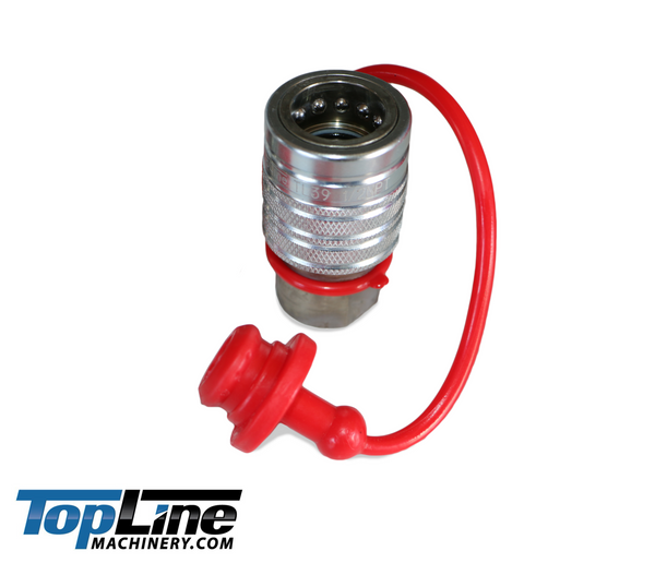 TL39-F 1/2" NPT Thread Female Ag Quick Connect Hydraulic Poppet style Coupler Easy Push/Pull Design 1/2" body size for Tractor Bobcat Skid Steer Loaders Implements