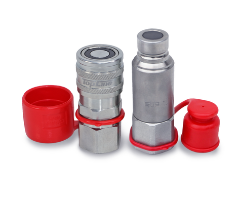 TL86-MF 3/4"(#12) SAE Flat Face Connect Under Pressure Hydraulic Quick Coupler Set