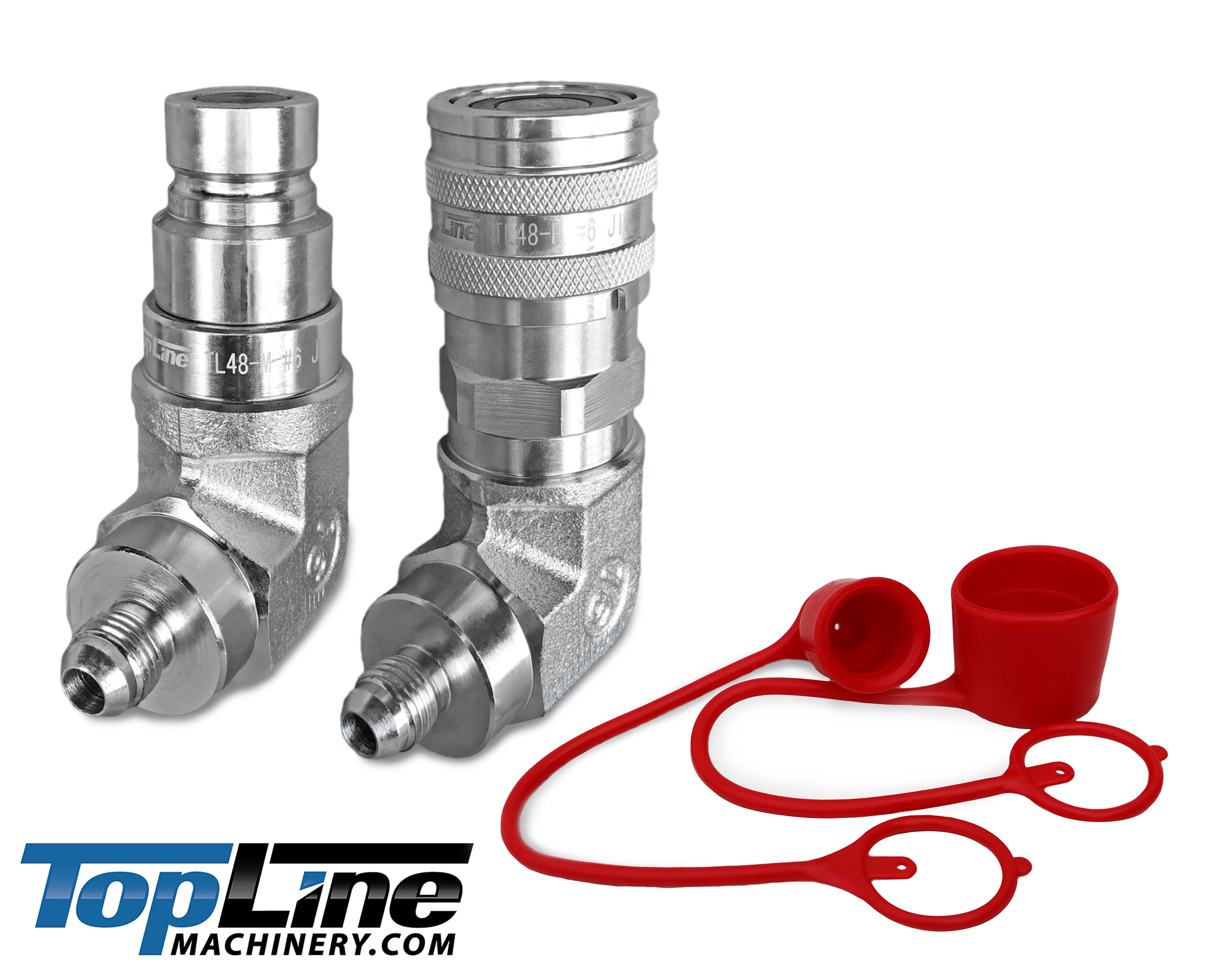 TL48 1/2" Body 90 deg. Elbow 3/8” JIC Thread Flat Face Quick Connect Coupler