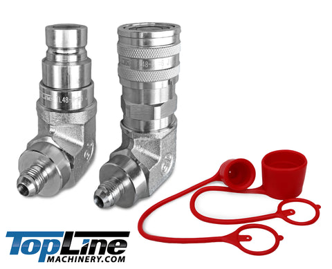 TL48 1/2" Body 90 deg. Elbow 3/8” JIC Thread Flat Face Quick Connect Coupler