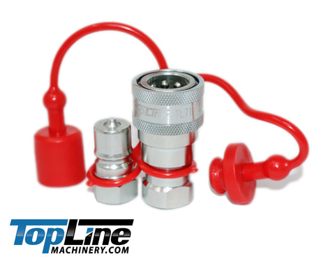 TL76 1/4″ NPT Quick Disconnect Hydraulic Coupler Set Poppet Valve, 1/4" Body ISO 7241-A