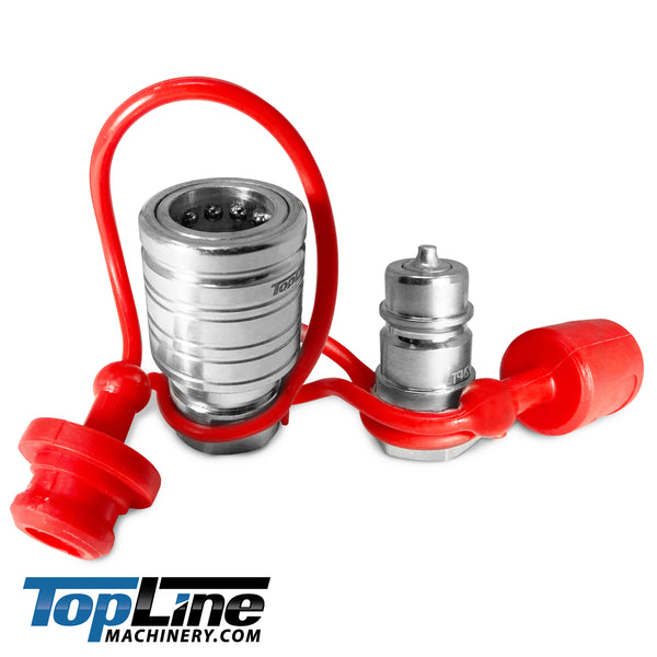 TL39 1/2" NPT Thread Ag Quick Connect Hydraulic Poppet style Coupler Easy Push/Pull Design 1/2" body size for Tractor Bobcat Skid Steer Loaders Implements