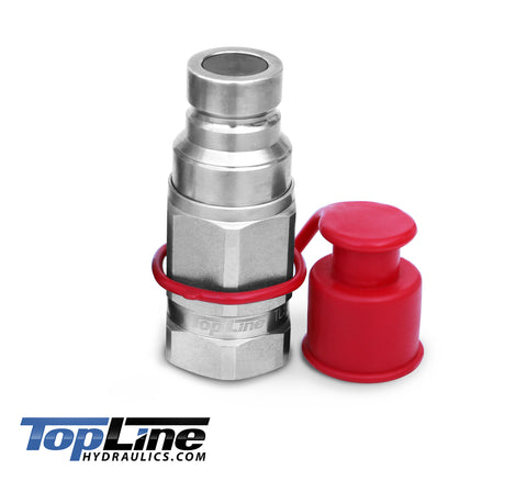 TL50-M 1" NPT Thread Male Flat Face High Flow Quick Connect Hydraulic Coupler 3/4" body size for Bobcat Skid Steer Loaders